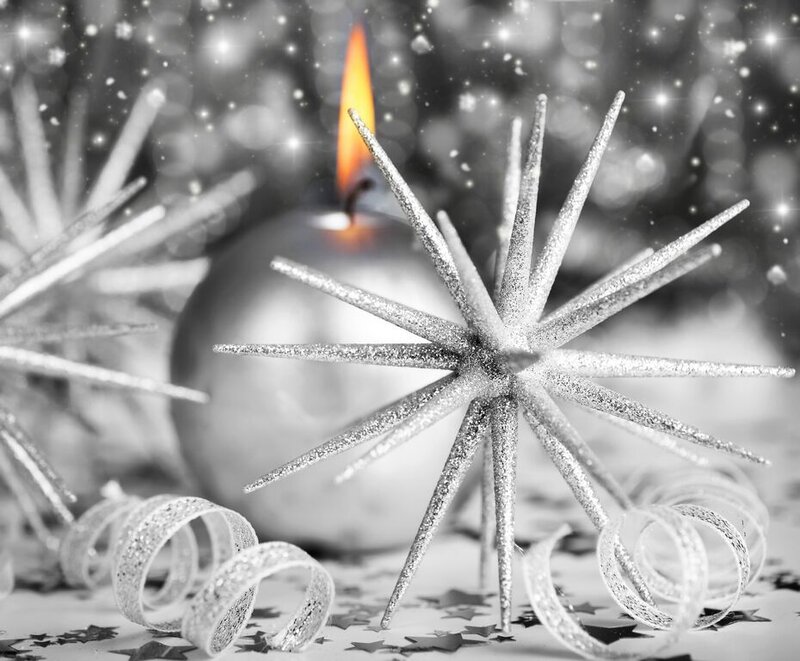 Silver Star Ornament — Black