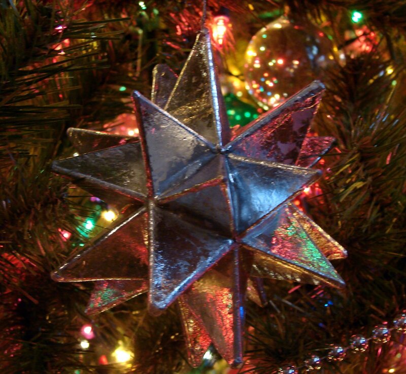 Silver Star Ornament — Green