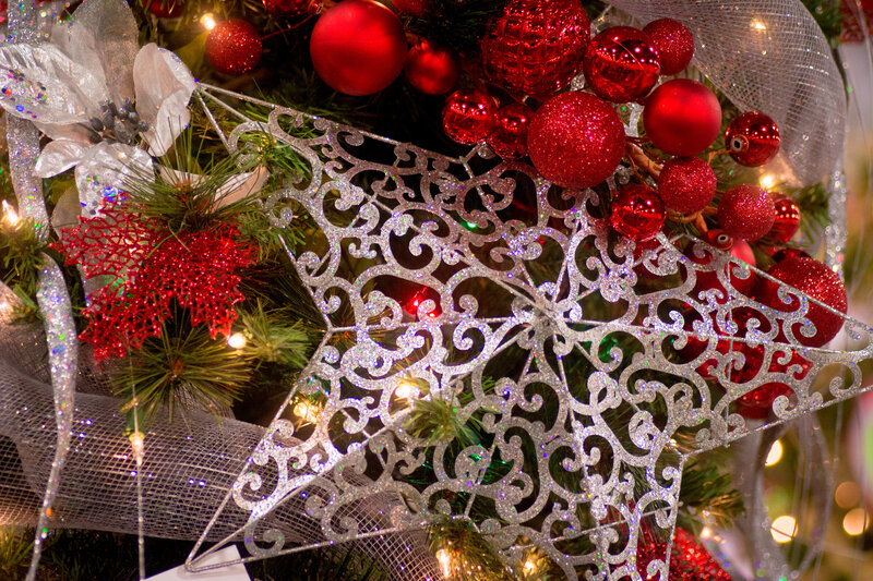 Silver Star Ornament — Red