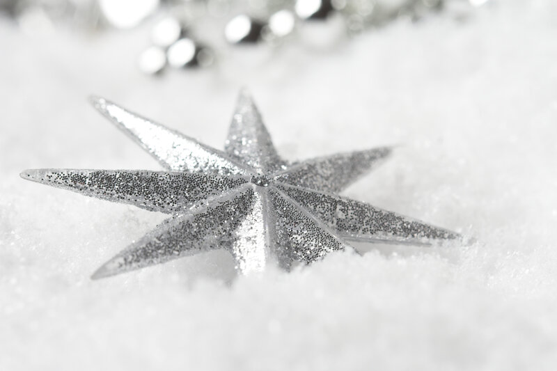 Silver Star Ornament — White