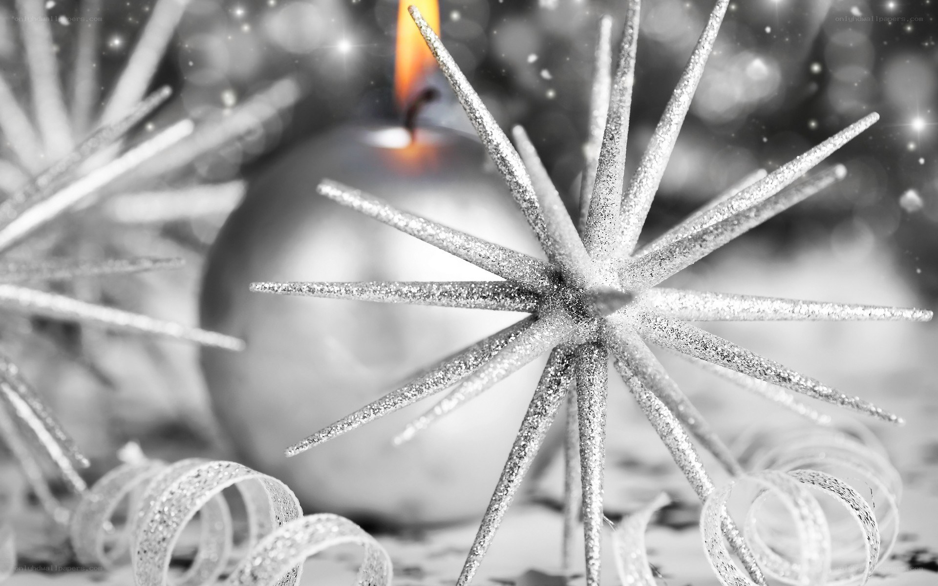 silver star ornament with candle