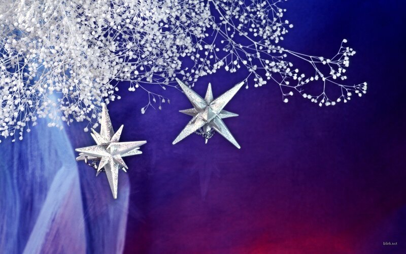 silver stars and white flowers