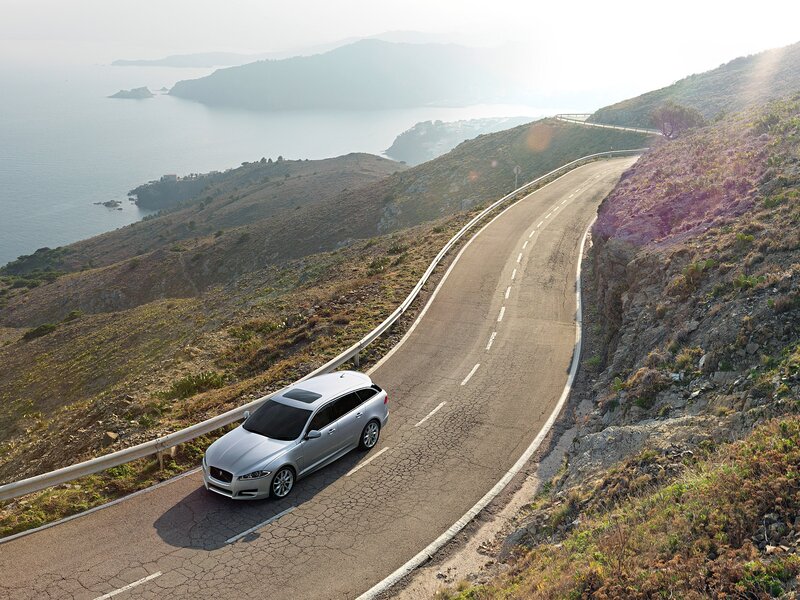 Silver Station Wagon — Gray, Serene, Afternoon, Photograph, Coastal Road
