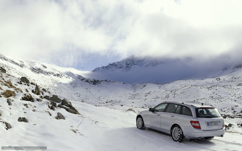 Silver Station Wagon — White, Dramatic, Winter, Photograph