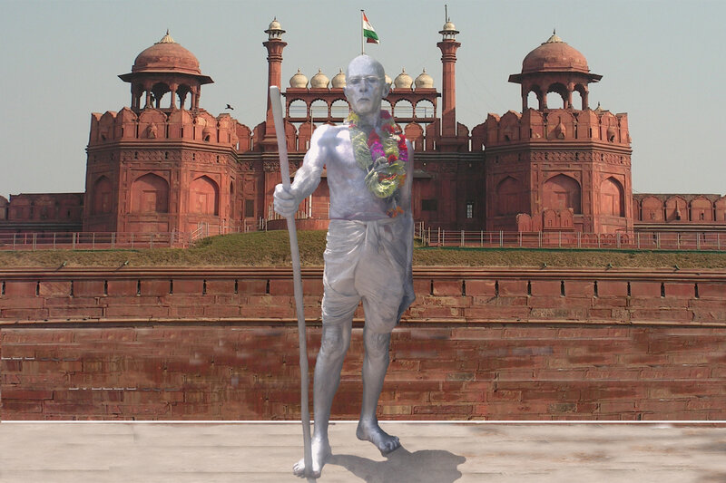 Silver Statue of Man