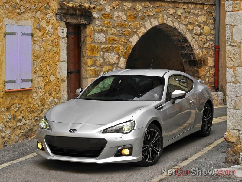 Silver Subaru BRZ parked in alley