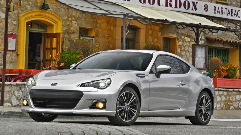 Silver Subaru BRZ parked on street