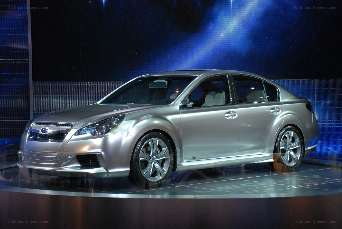 Silver Subaru concept car on display