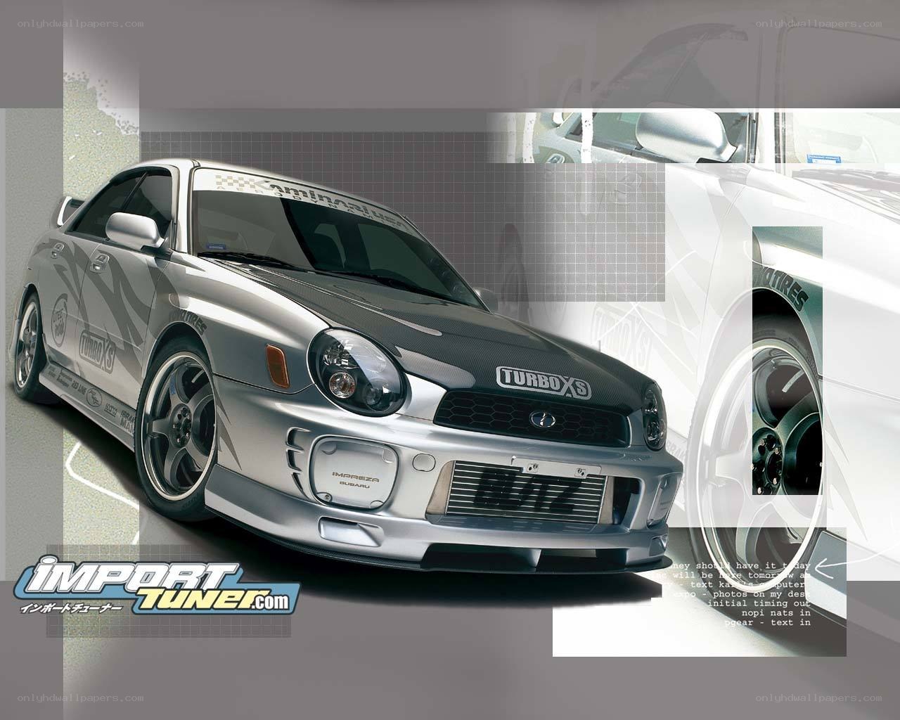 Silver Subaru Impreza Tuner Car