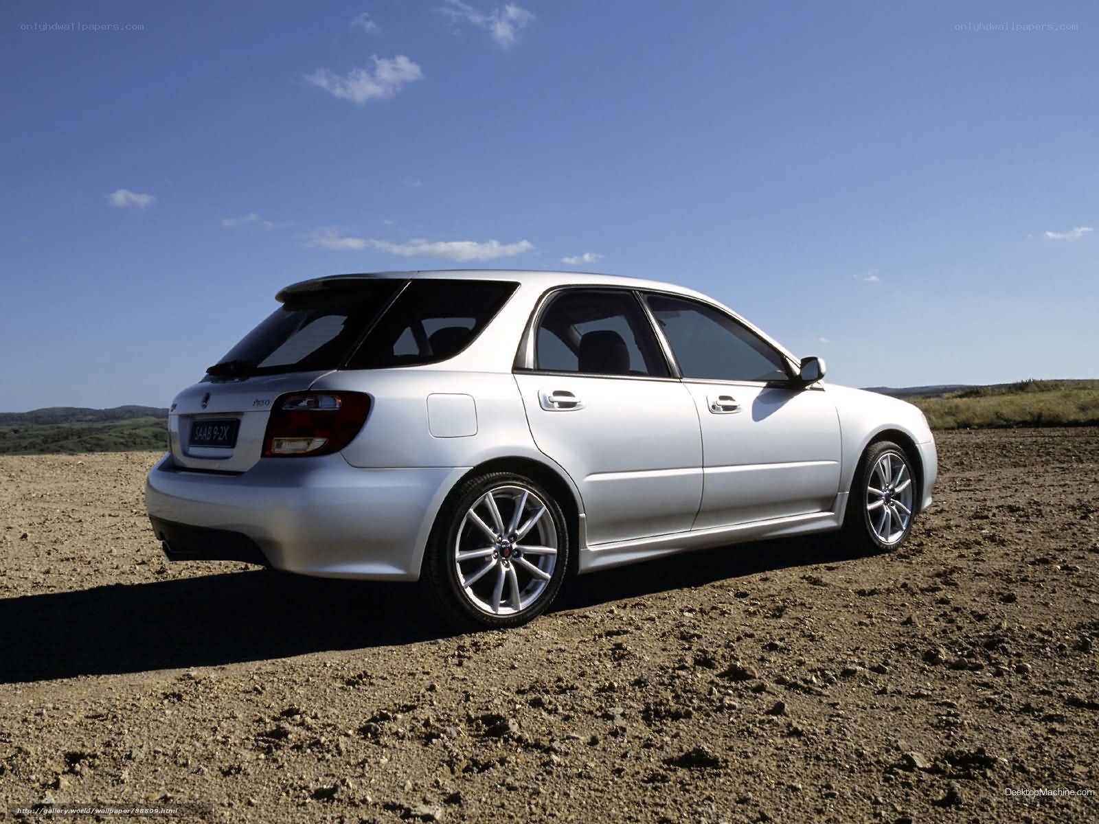 silver subaru in desert