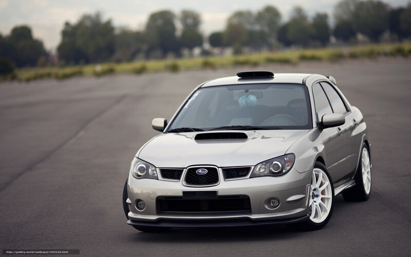 silver subaru on track
