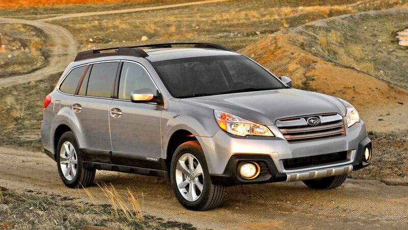 Silver Subaru Outback — Outdoor, Sunset