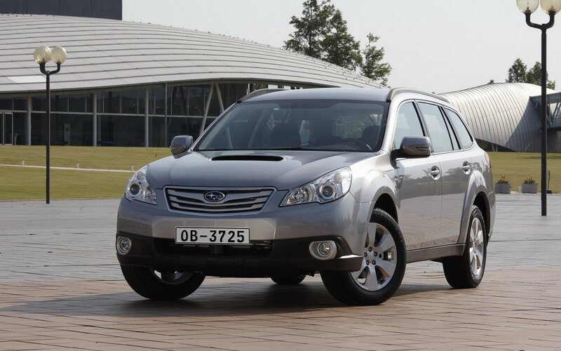 silver subaru outback parked