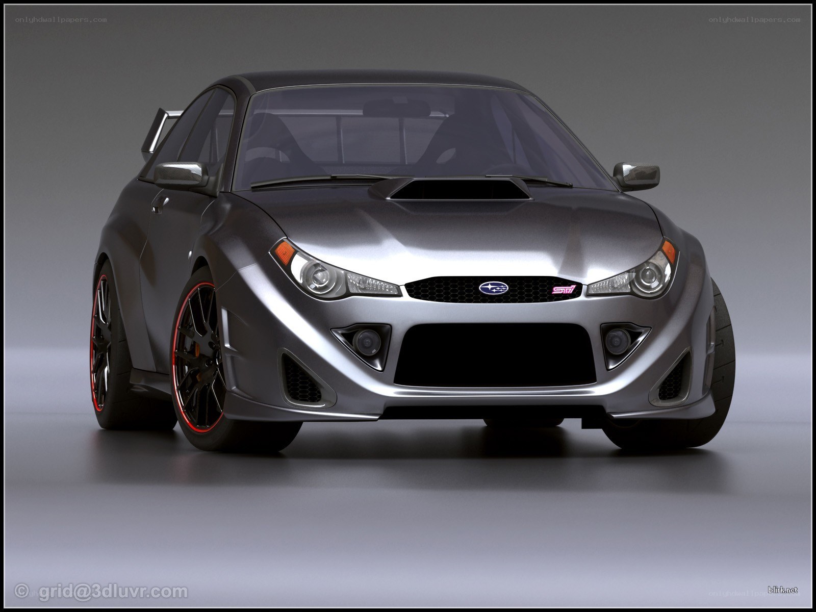 Silver Subaru STI concept car
