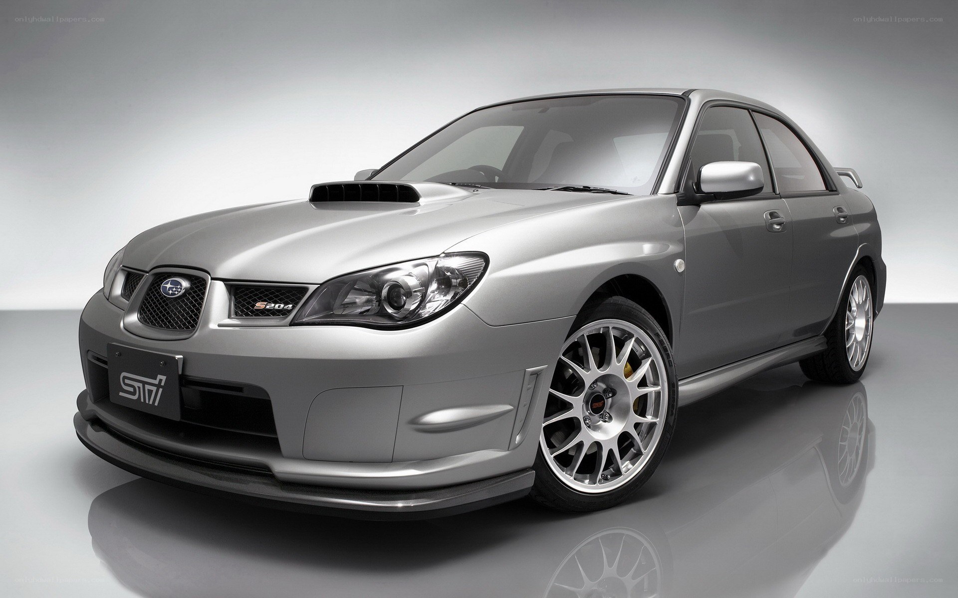 Silver Subaru STI sedan