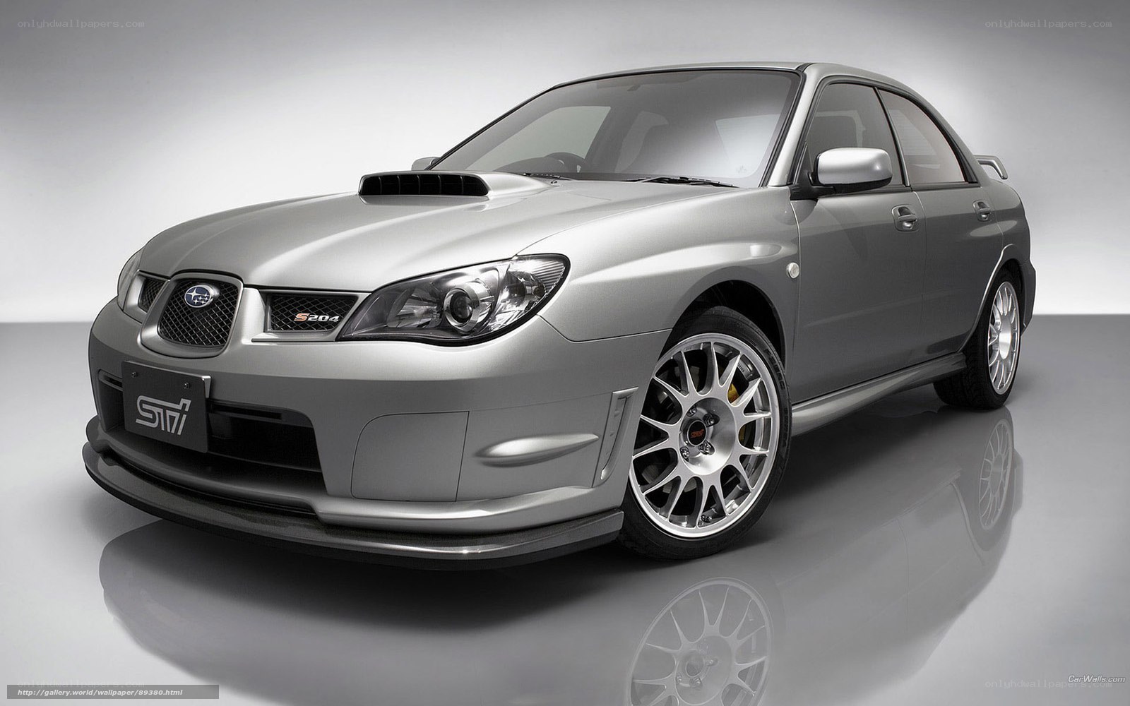 Silver Subaru STI sedan