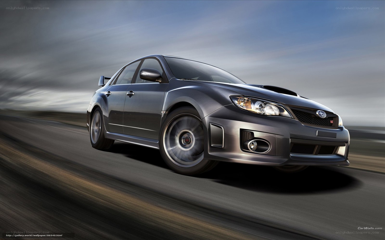 silver subaru wrx in motion