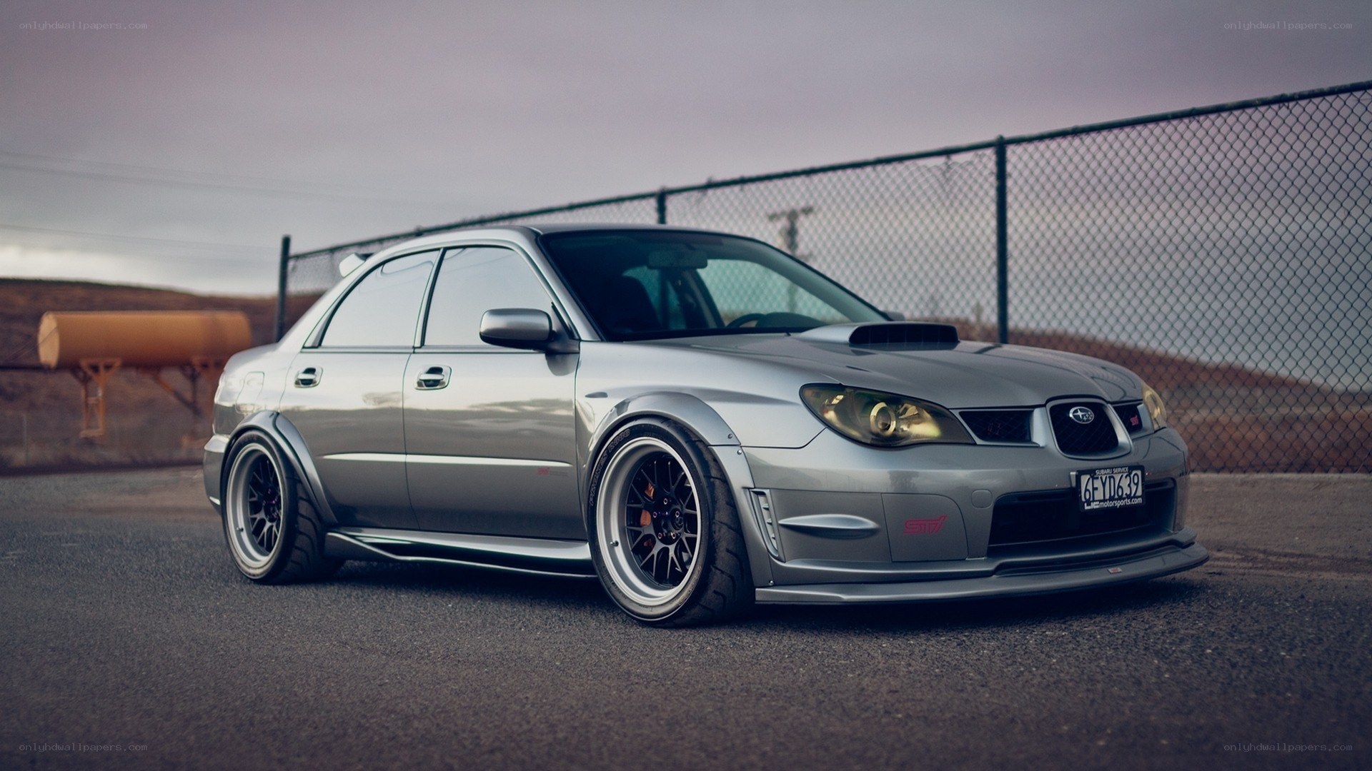 silver subaru wrx sti car