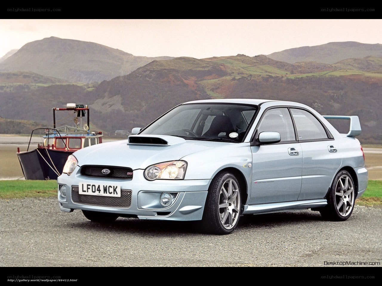 silver subaru wrx sti car
