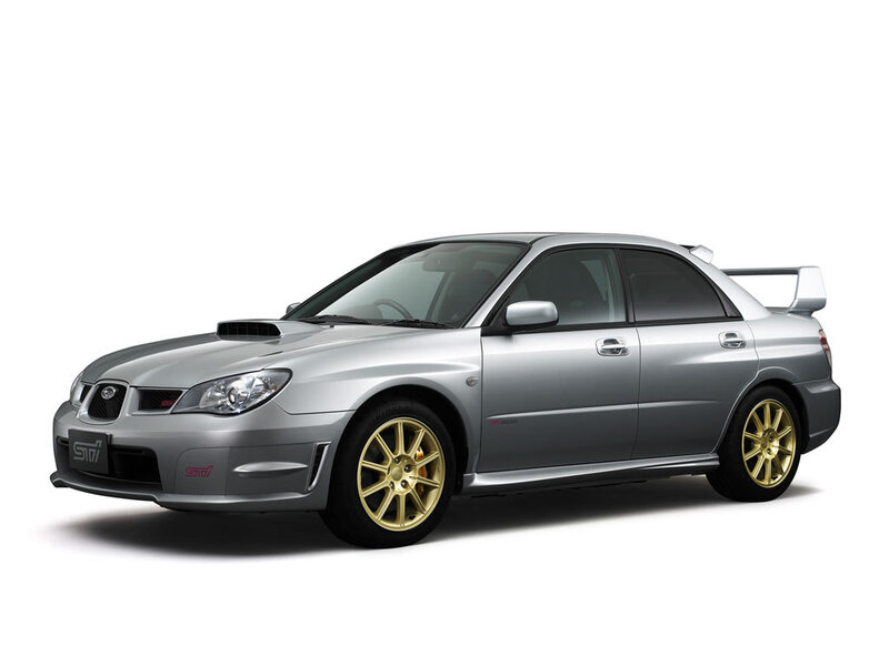 Silver Subaru Wrx Sti — Neutral, Photograph, Gold Wheels