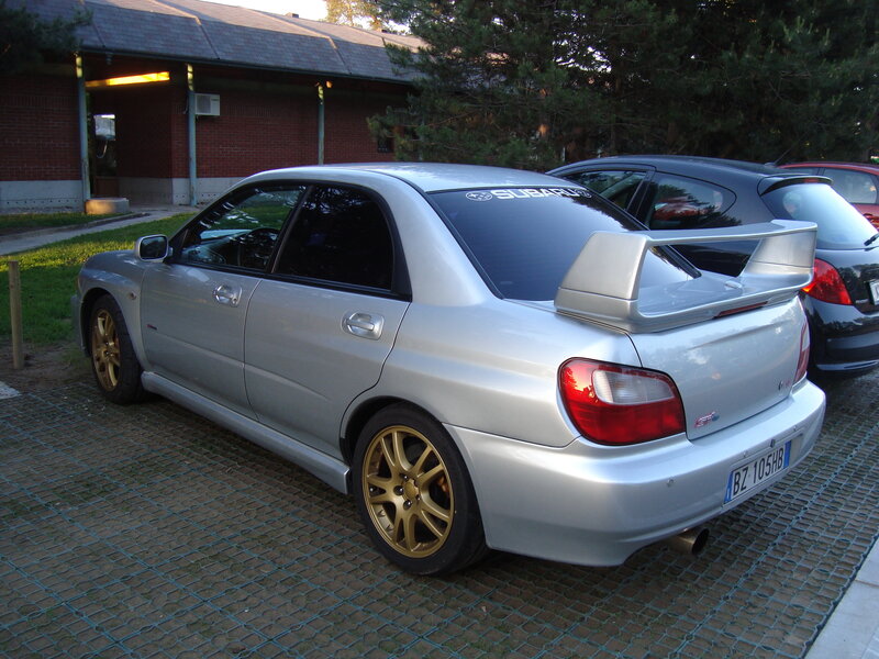 silver subaru wrx sti parked