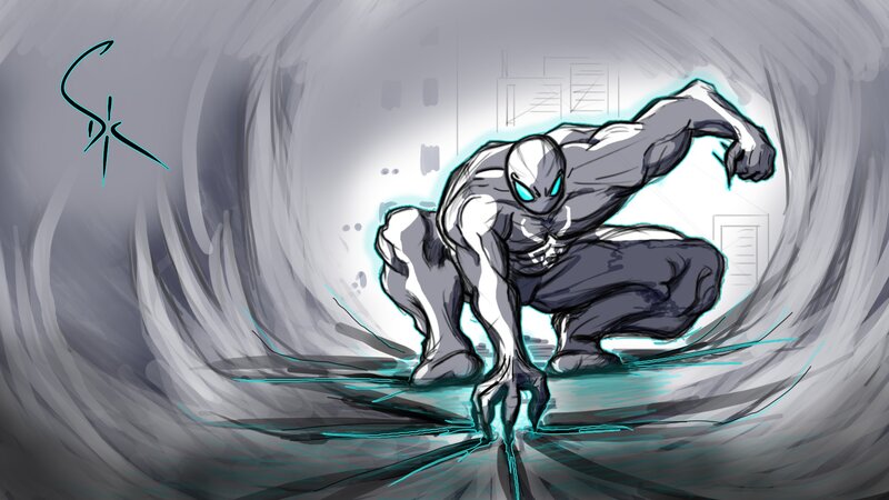 Silver-suited Superhero — Gray