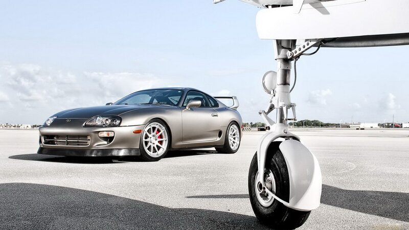 Silver Supra on tarmac