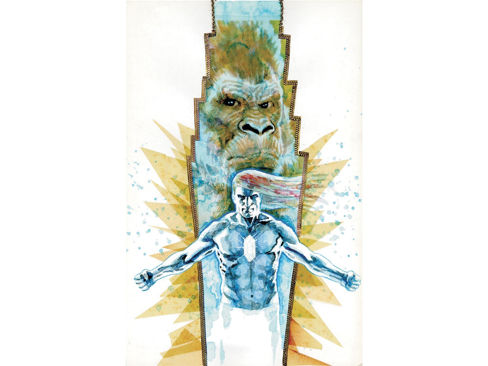 Silver Surfer and Gorilla Art