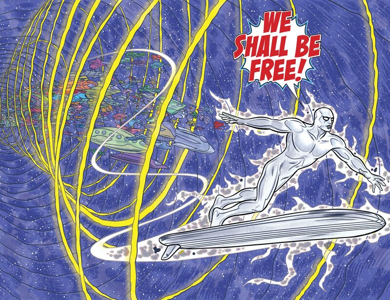 Silver Surfer in Space — Blue, Dramatic