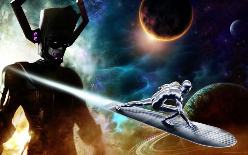 Silver Surfer on Board — Blue, Dramatic