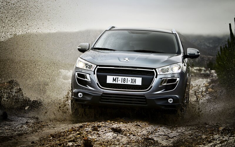Silver SUV Driving — Gray, Dramatic