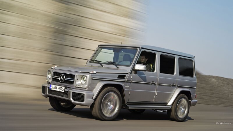 Silver SUV Driving