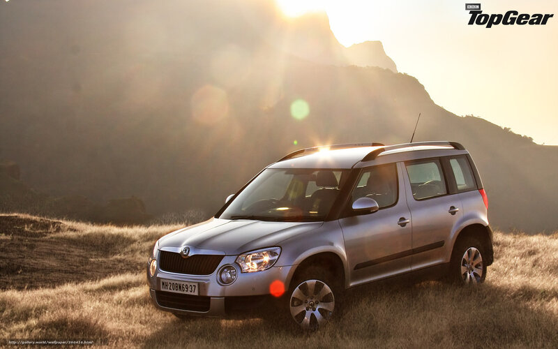 Silver SUV in a field