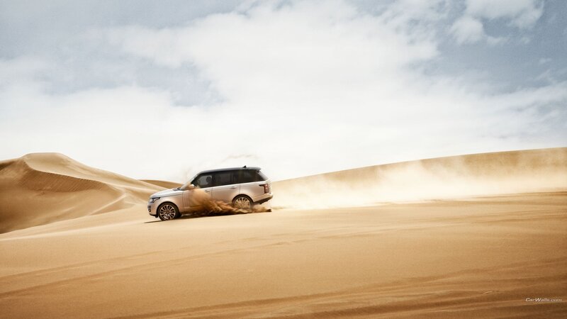 Silver SUV in Desert — Brown, Dramatic, Afternoon