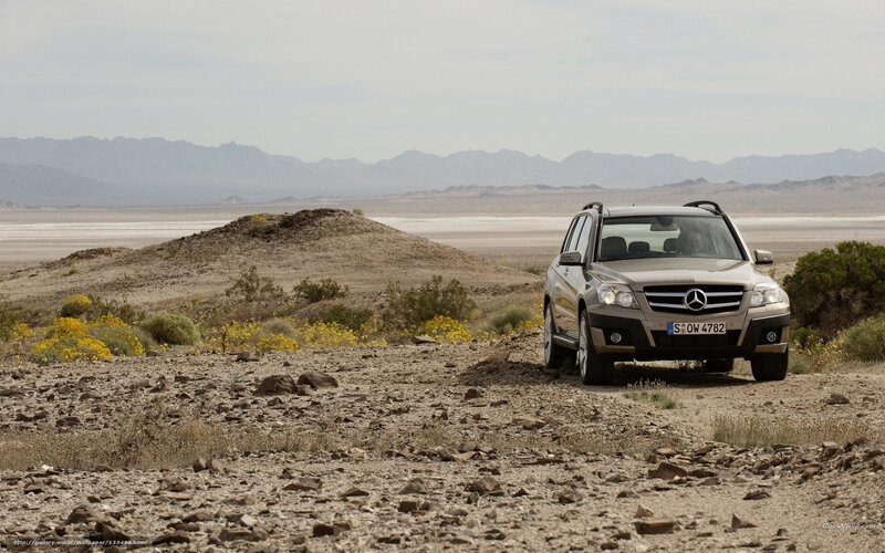 Silver Suv in Desert — Brown