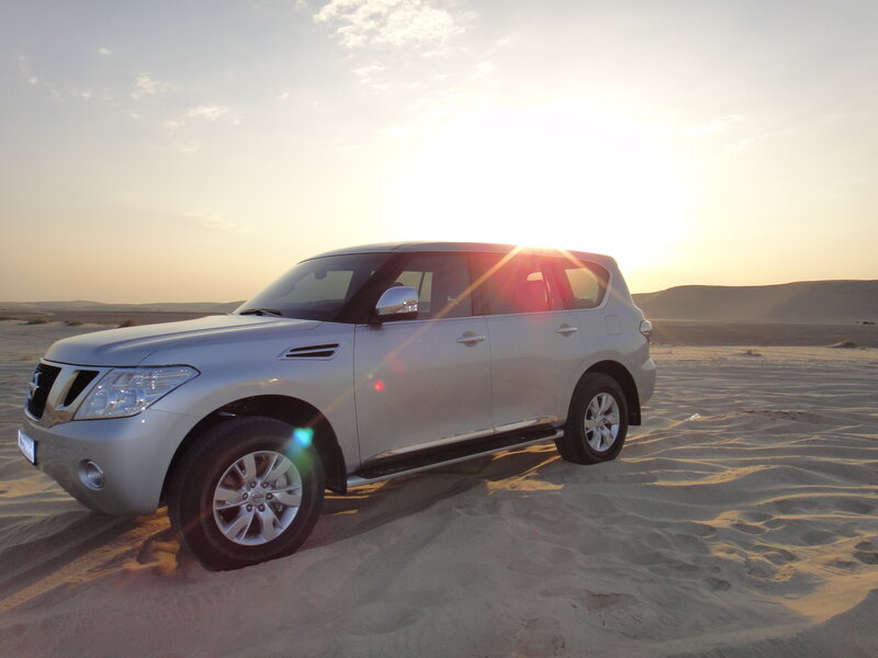 Silver Suv in Desert — Serene