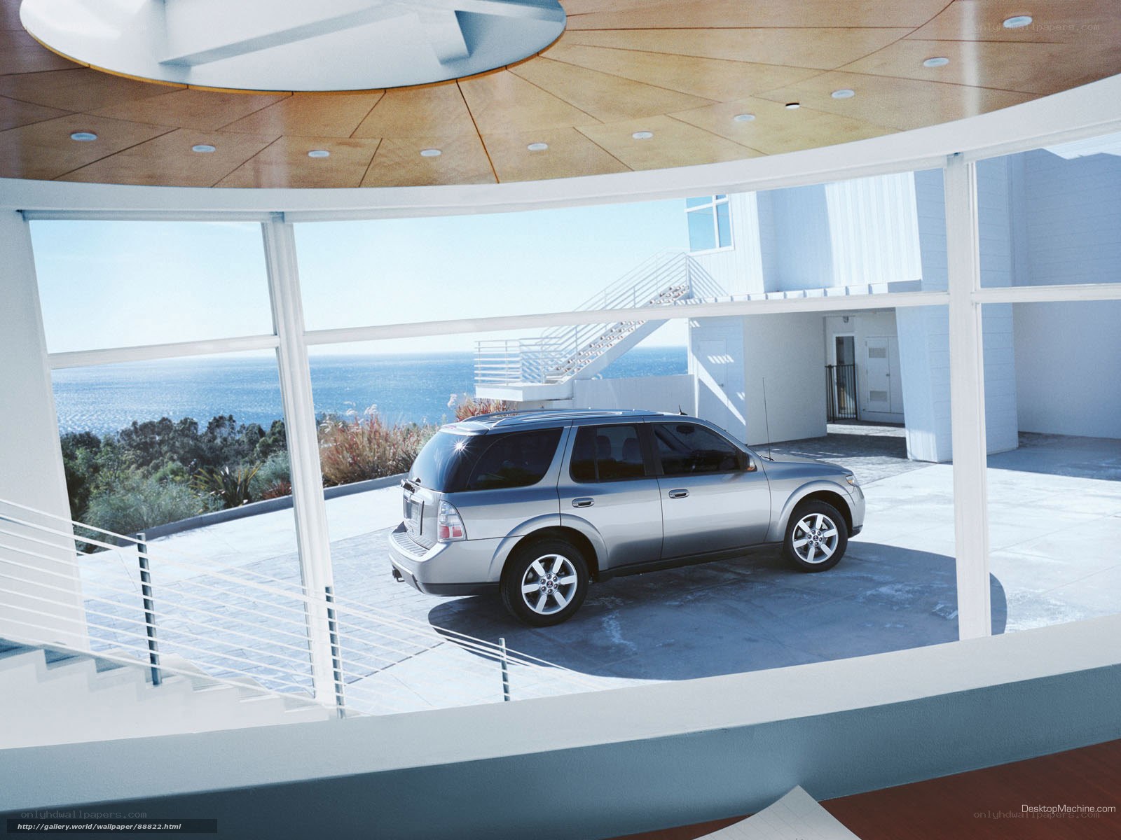 Silver SUV in modern home