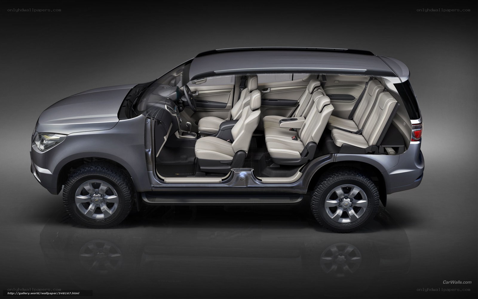 Silver SUV interior view