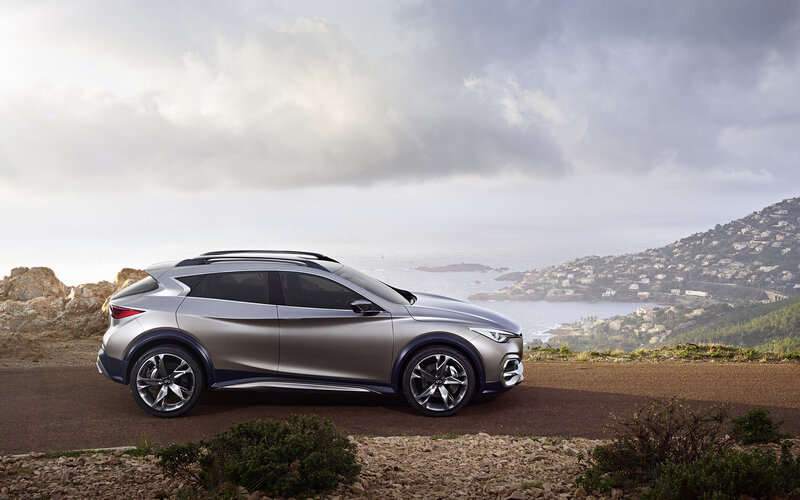 Silver SUV on Cliff