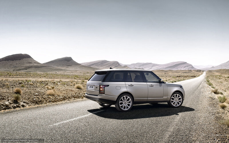 Silver Suv on Desert Road — Gray