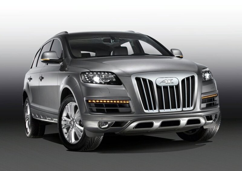 silver suv with custom grille