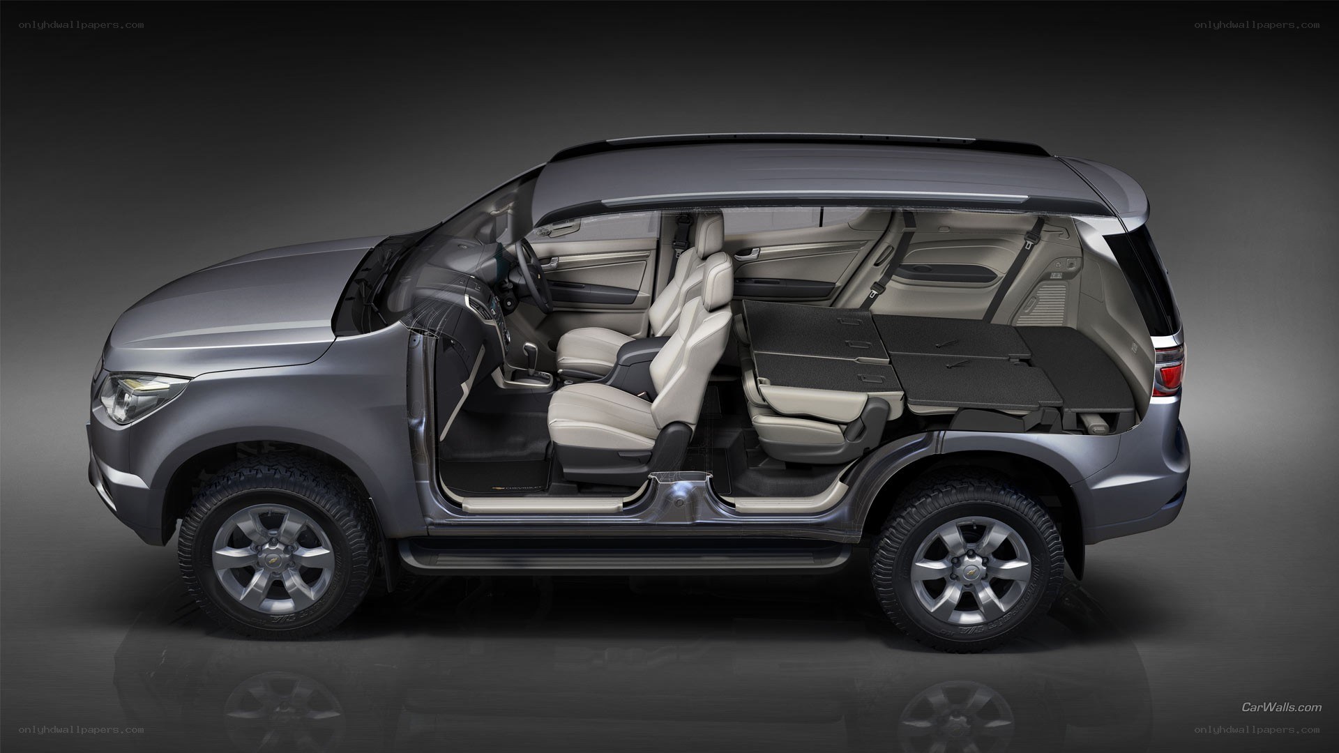 silver suv with open doors