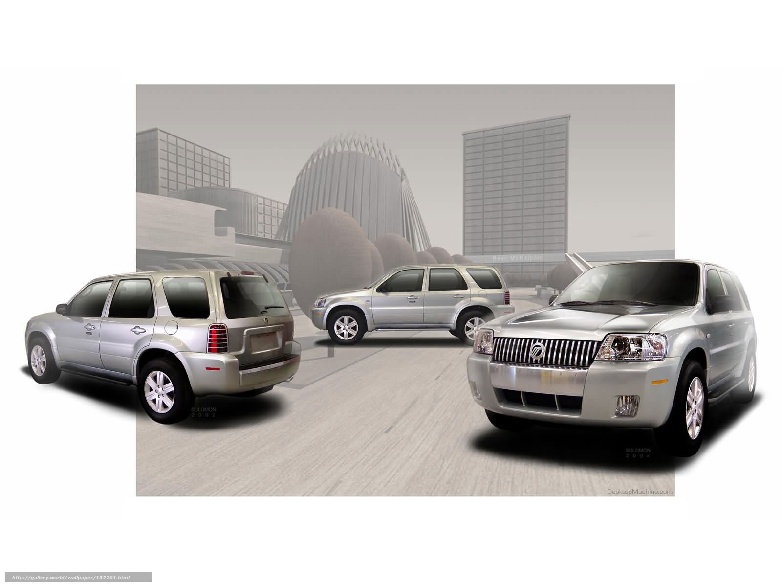 Silver SUVs in Futuristic City