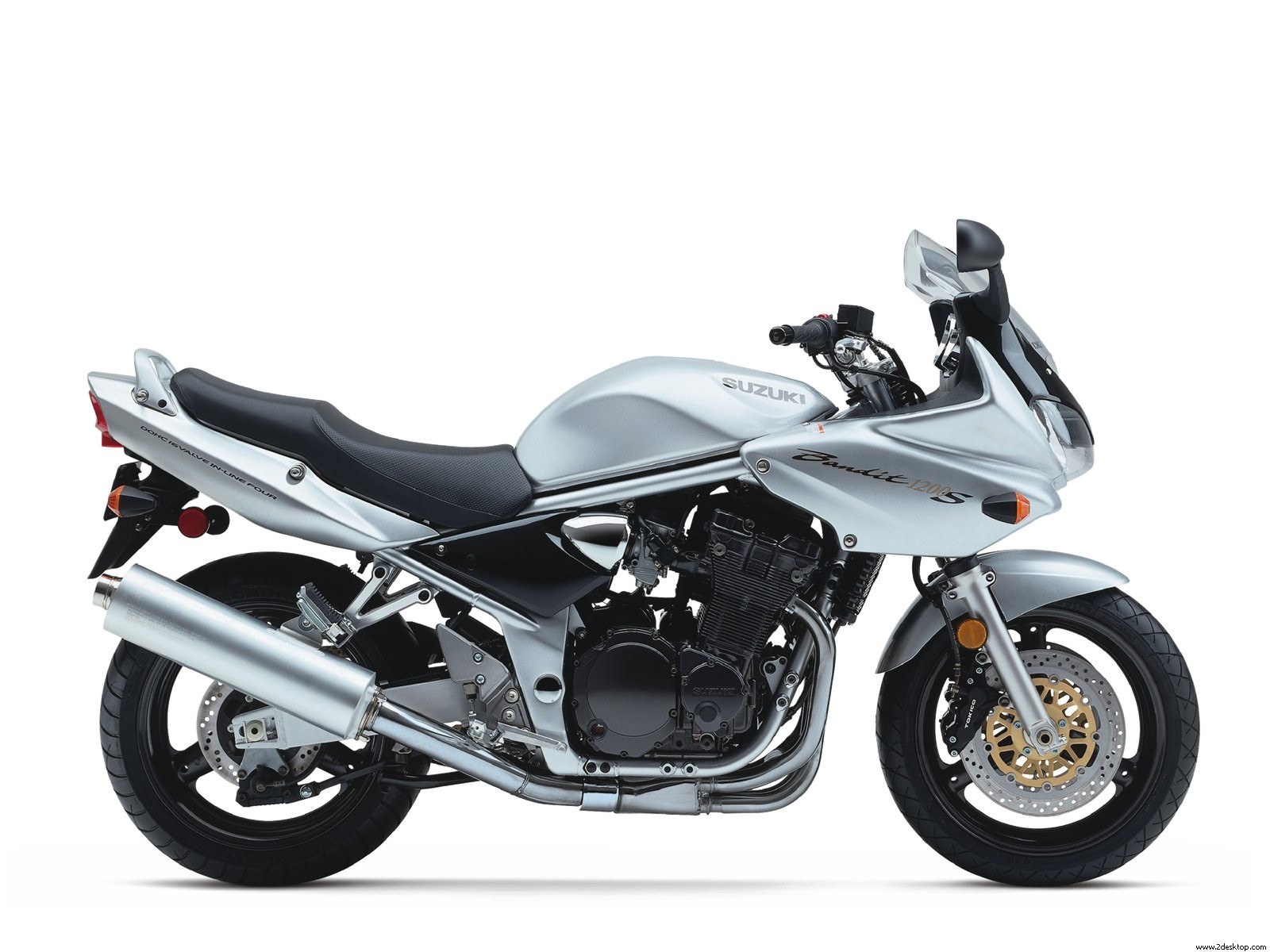 Silver Suzuki Bandit motorcycle