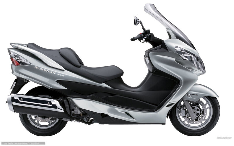 Silver Suzuki Burgman 400 scooter