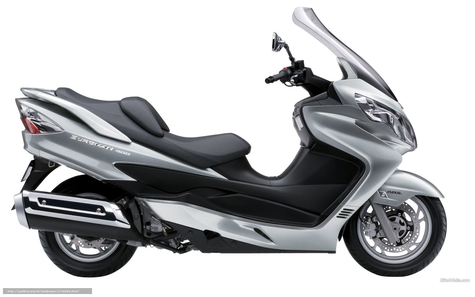 Silver Suzuki Burgman 400 scooter