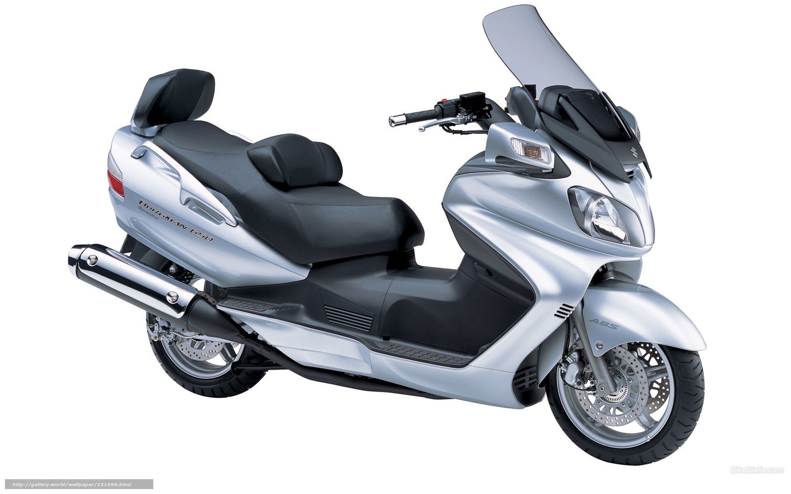 Silver Suzuki Burgman scooter