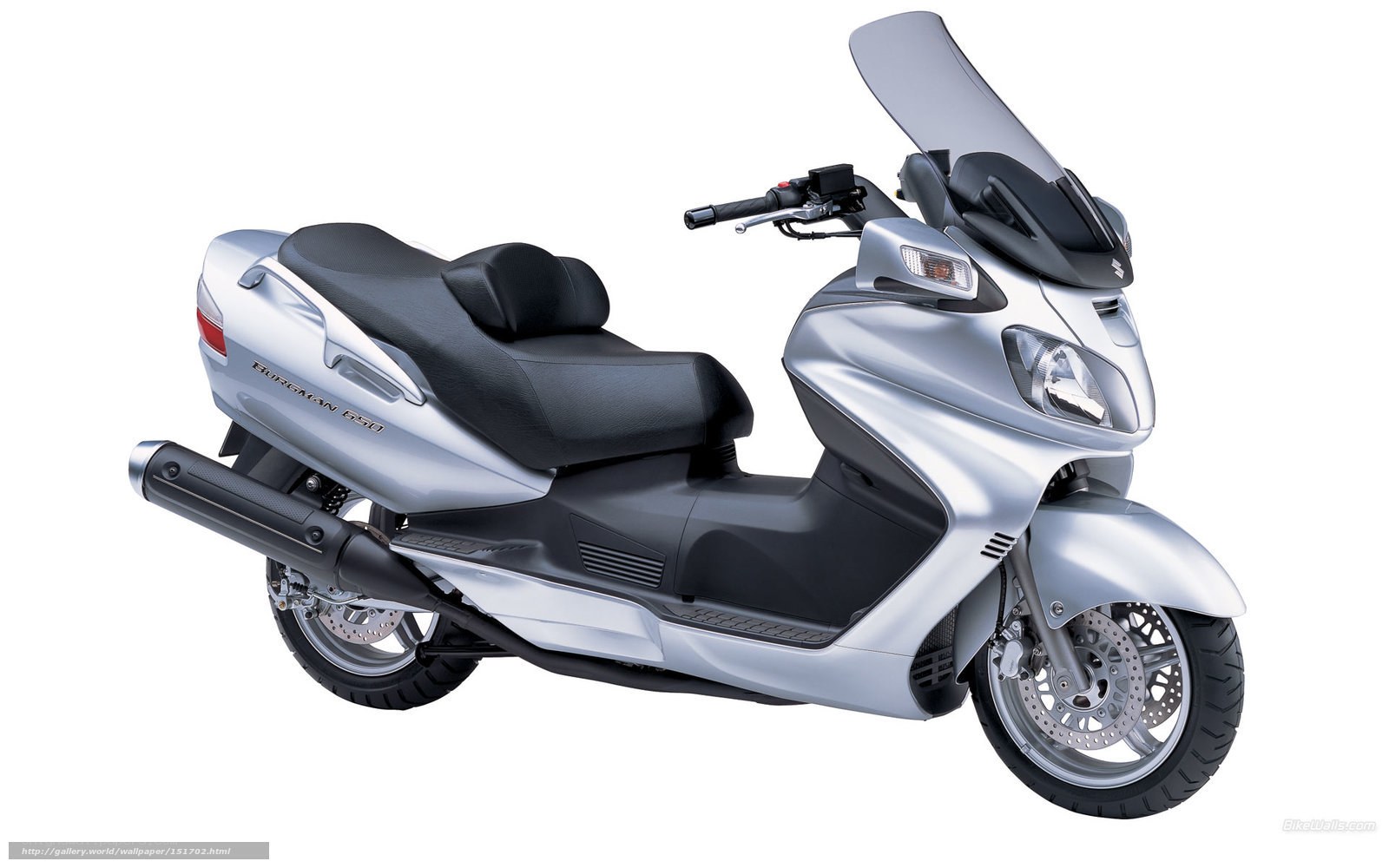 Silver Suzuki Burgman scooter
