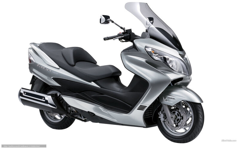 Silver Suzuki Burgman scooter