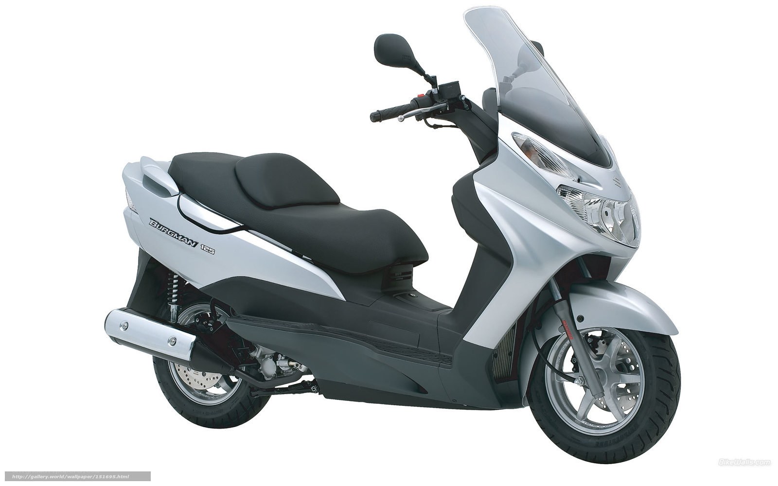 Silver Suzuki Burgman scooter